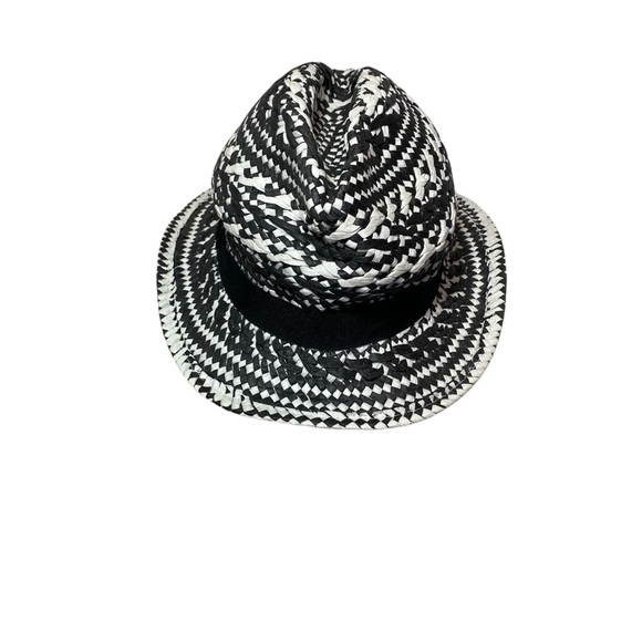 Black and White Woman's Woven Cowgirl Hat - Picture 2 of 5